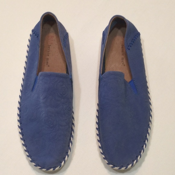 bernie mev. Blue Leather Slip On Shoes - Picture 2 of 5